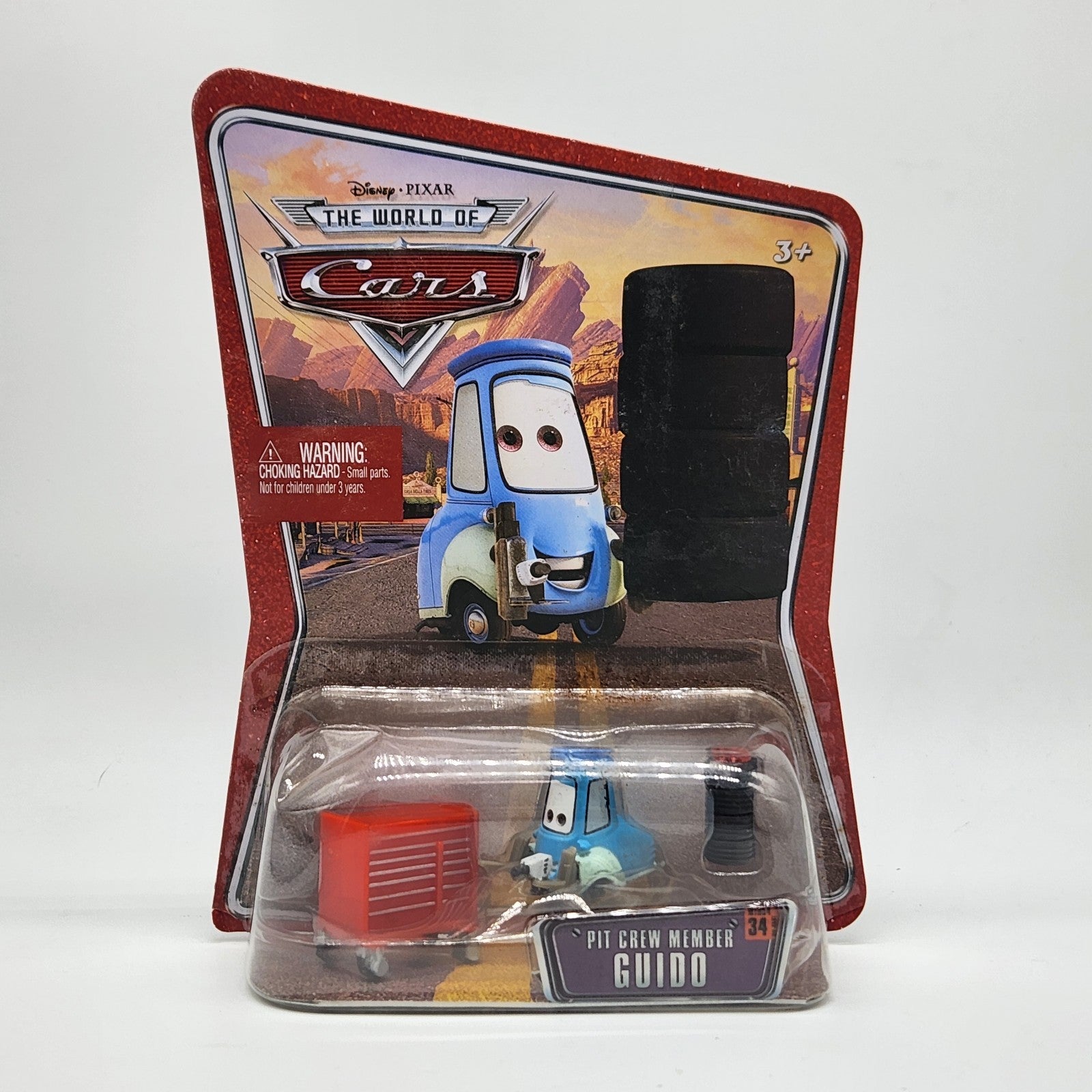 Disney Pixar World of Cars 2009 PIT CREW MEMBER Guido #34 NEW 1:55 Diecast0