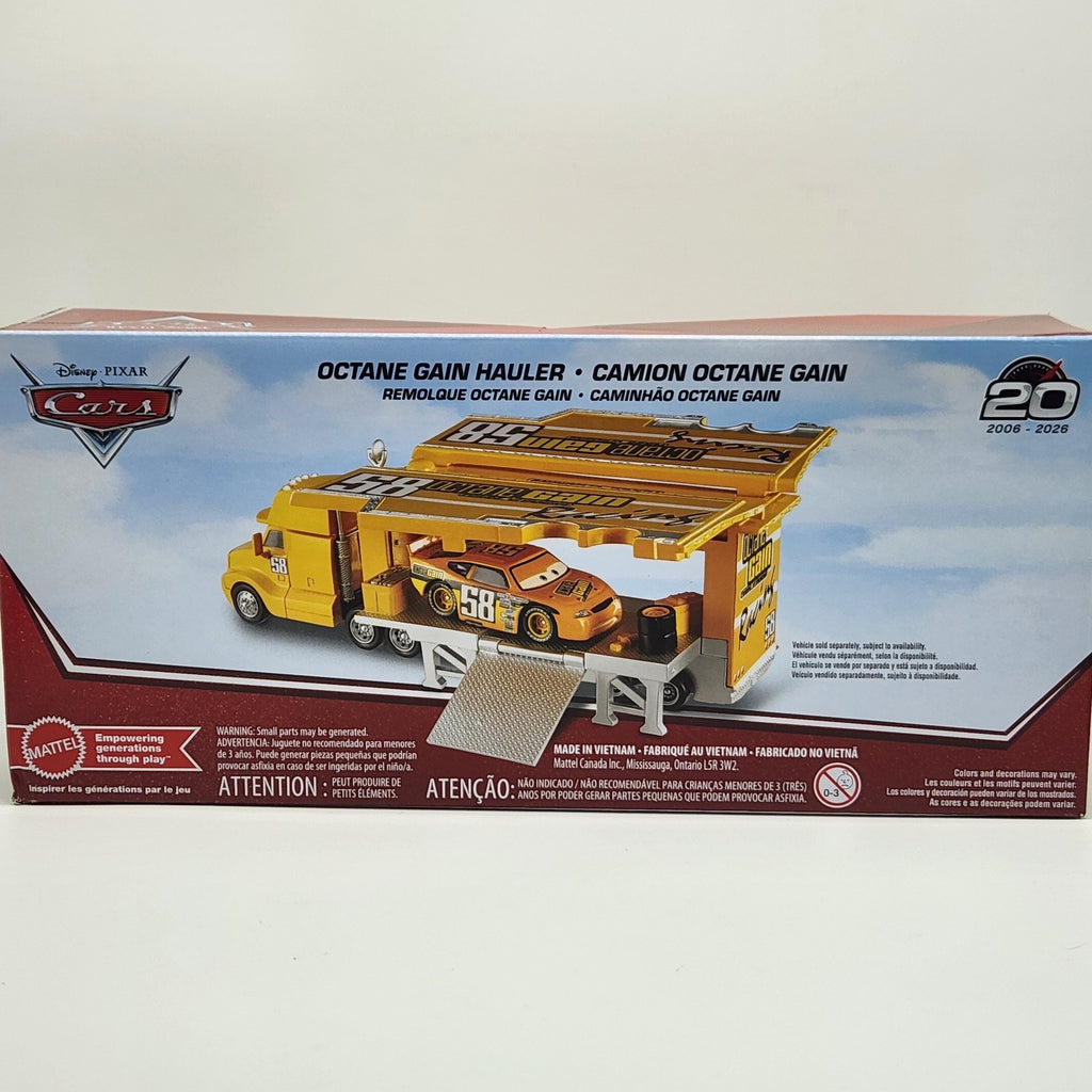 Disney Pixar Cars Octain Gain Hauler Semi Truck Yellow 1:55 20th Anniversary #582
