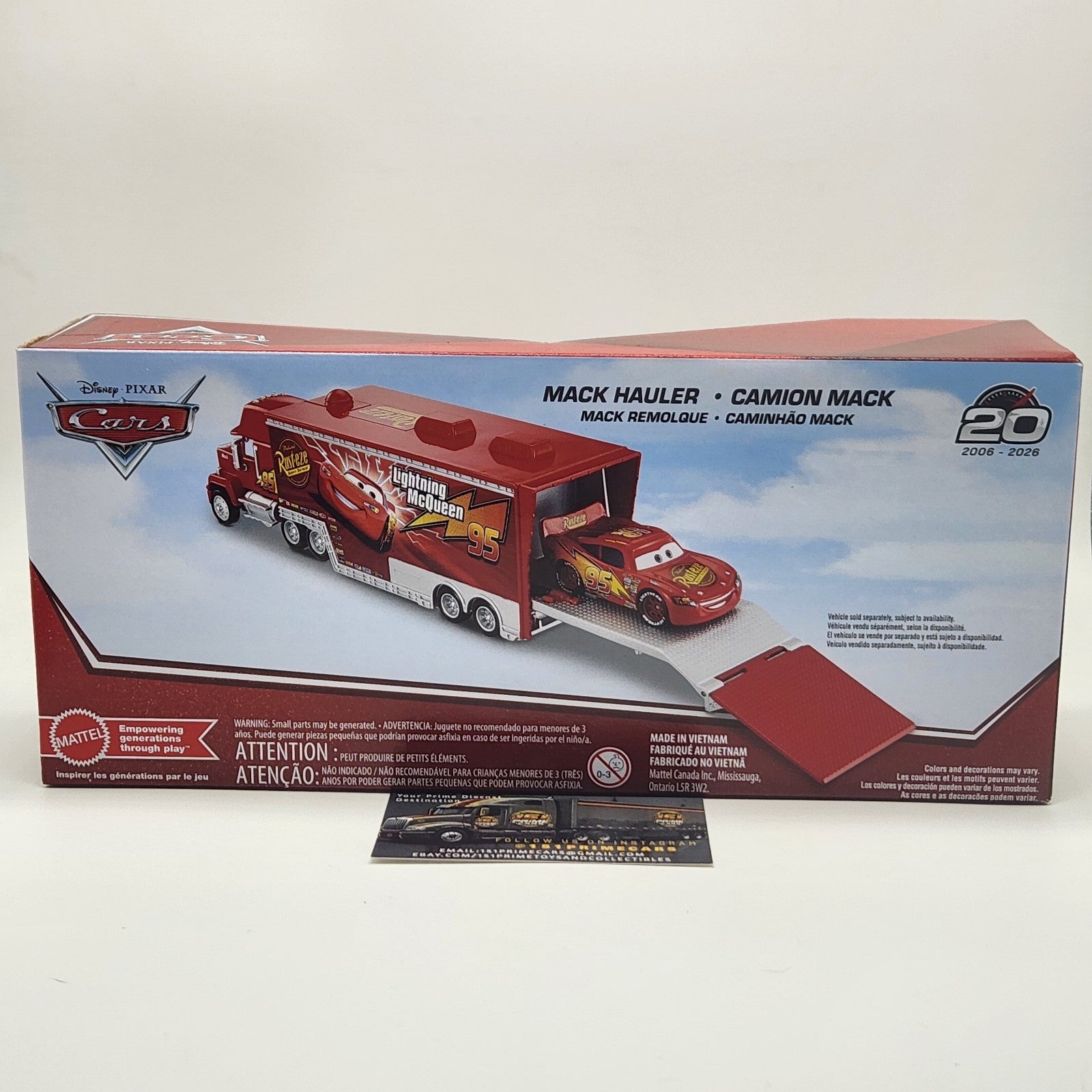 20th Anniversary Mack Hauler Disney Pixar Cars 1:55 Lightning Mcqueen Toy 20262