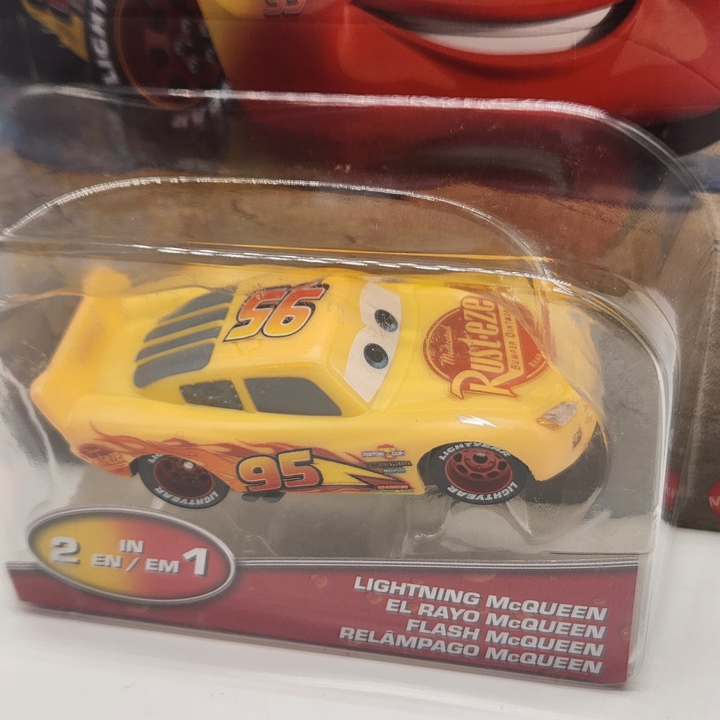 Mattel 1:55 Disney Cars Color Changers Lightning McQueen Yellow And Red Toy1