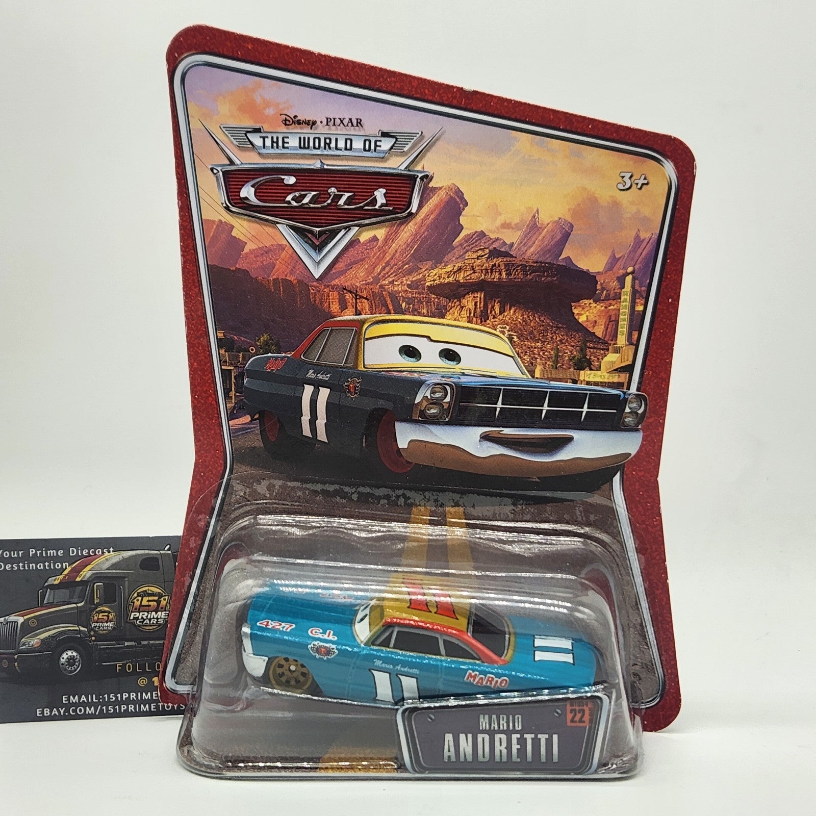 Disney Pixar Cars The World Of Cars Mario Andretti #22 Sealed 1:55 Diecast0
