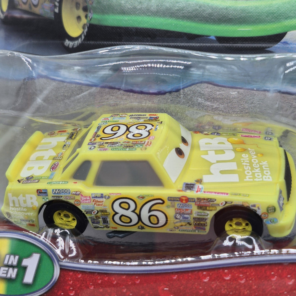 NEW Disney Pixar Cars Chick Hicks 2 in 1 Color Changers RARE Yellow Green Mattel1