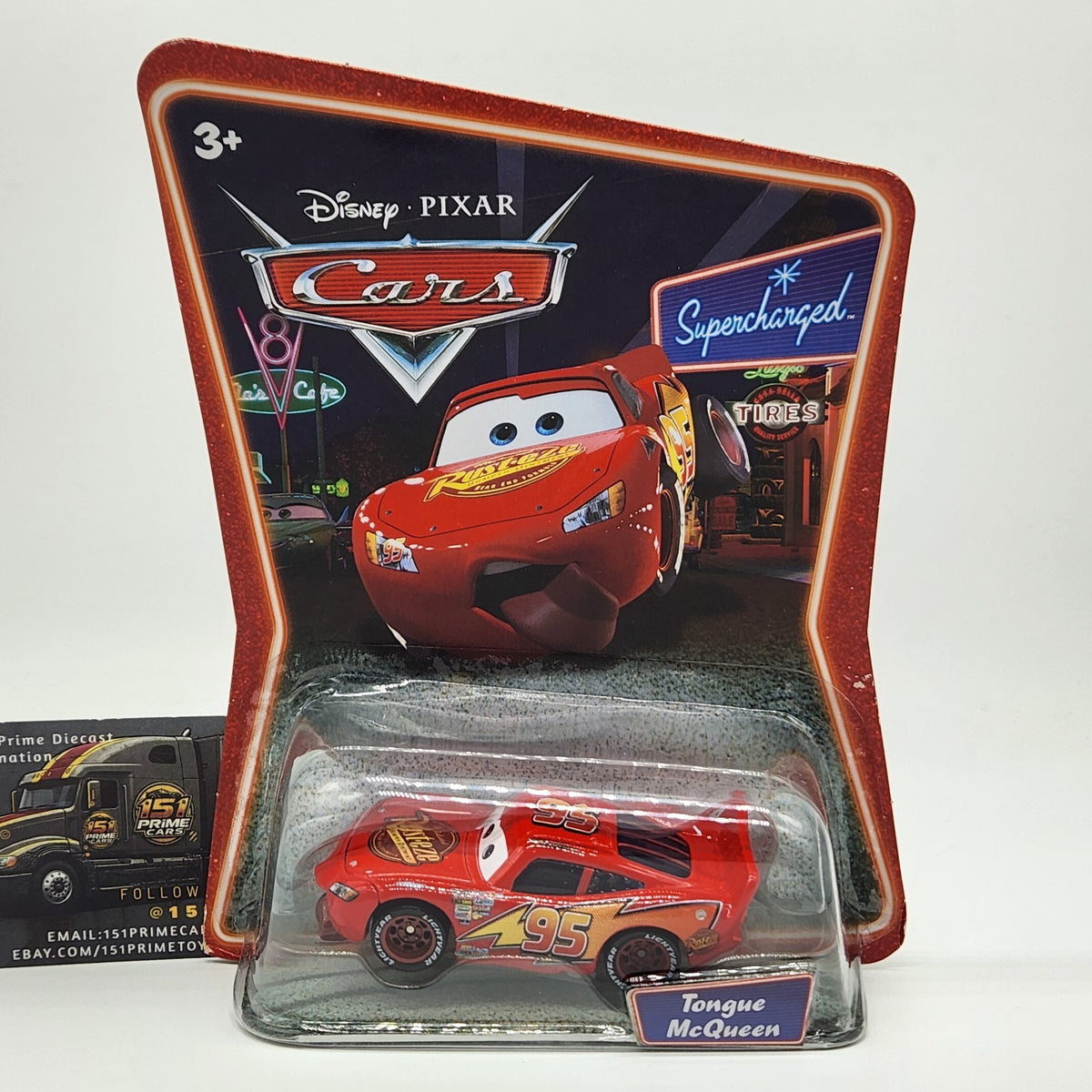 2007 Disney Pixar Cars Supercharged Tongue Lightning McQueen Mattel 1:55 Toy0