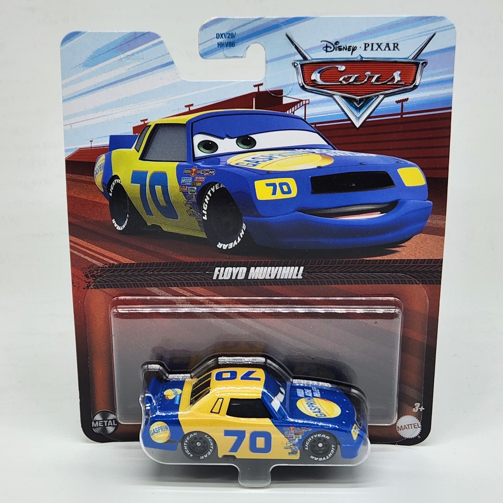 Disney Pixar Cars 1:55 Floyd Mulvihill GASPRIN Piston Cup Racer Blue Yellow0