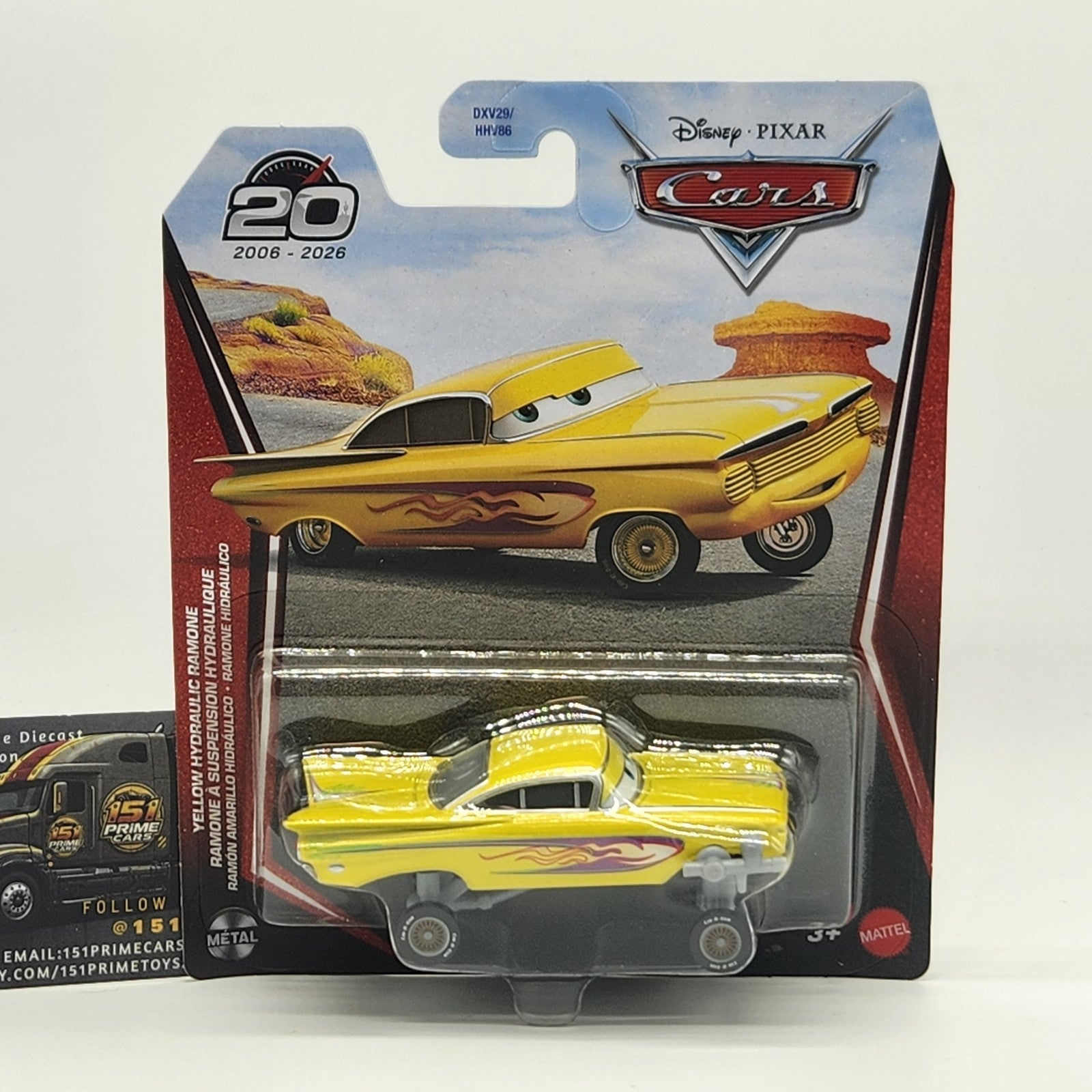 Hydraulic Ramone 20th Anniversary 2026 Disney Pixar Cars 1:55 Yellow Mattel0