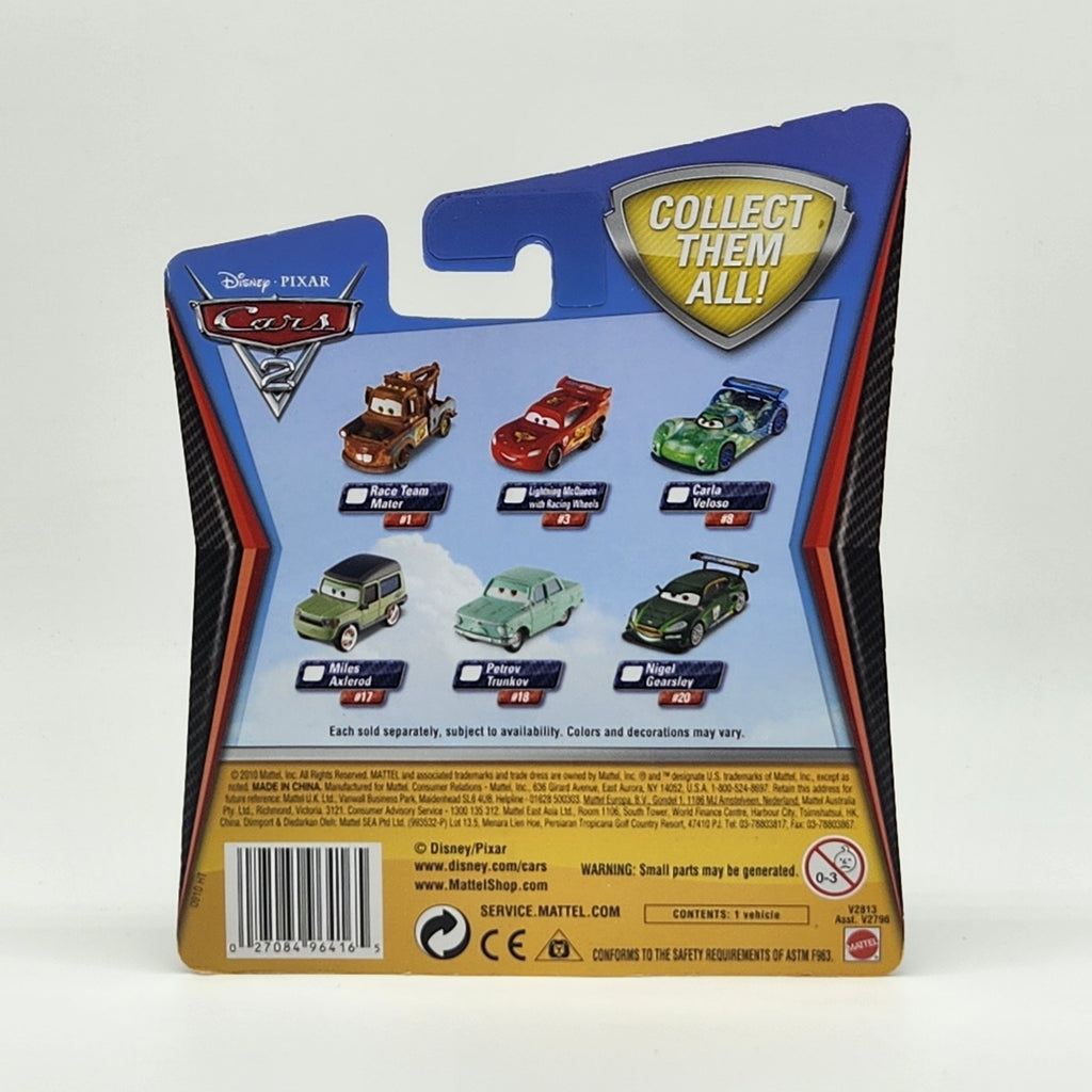 2011 Disney Pixar Cars 2 Nigel Gearsley 1:55 Die‑Cast Mattel NEW Factory Sealed2