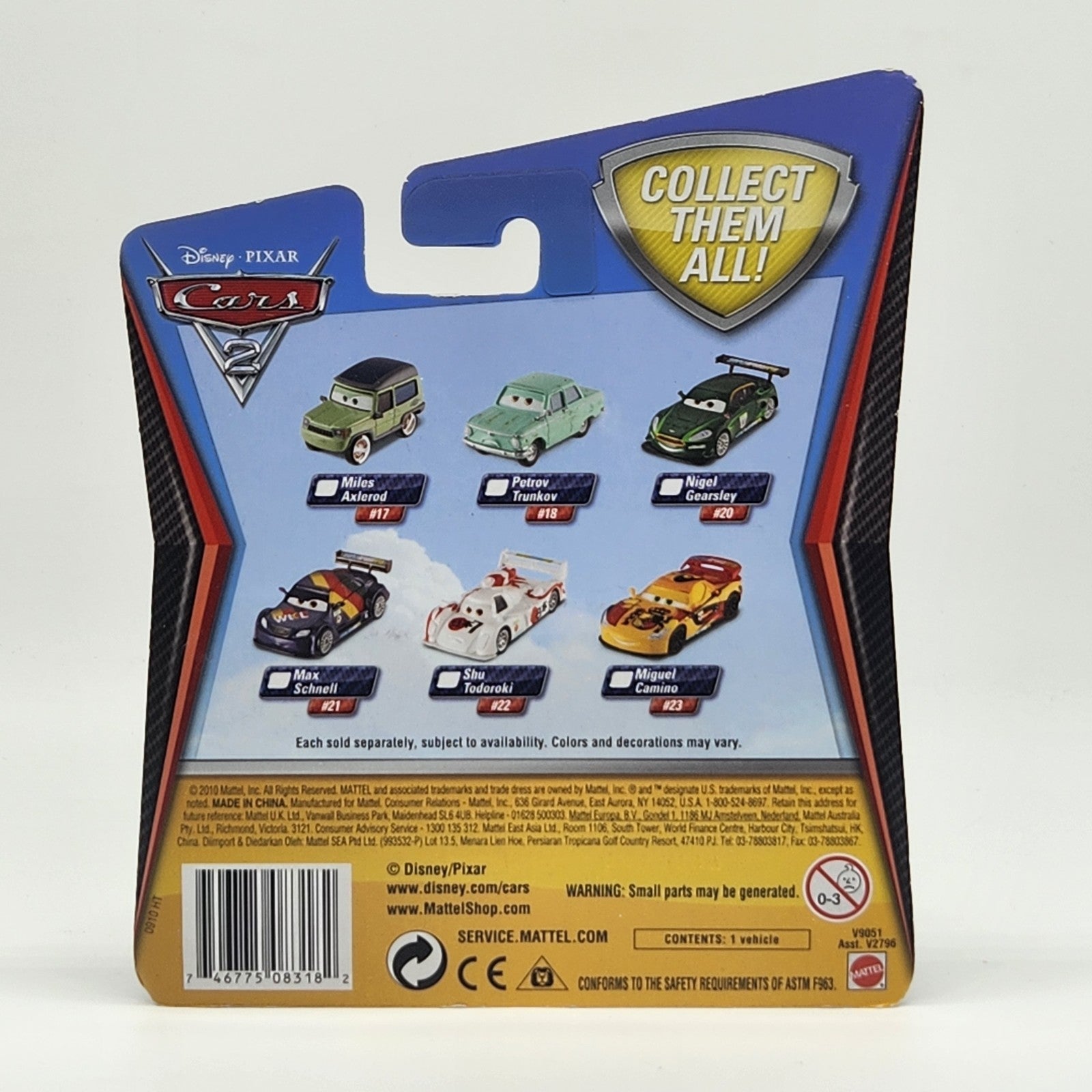 Miguel Camino 2011 Disney Pixar Cars 2 Diecast 1:55 New Sealed Mattel Toy2