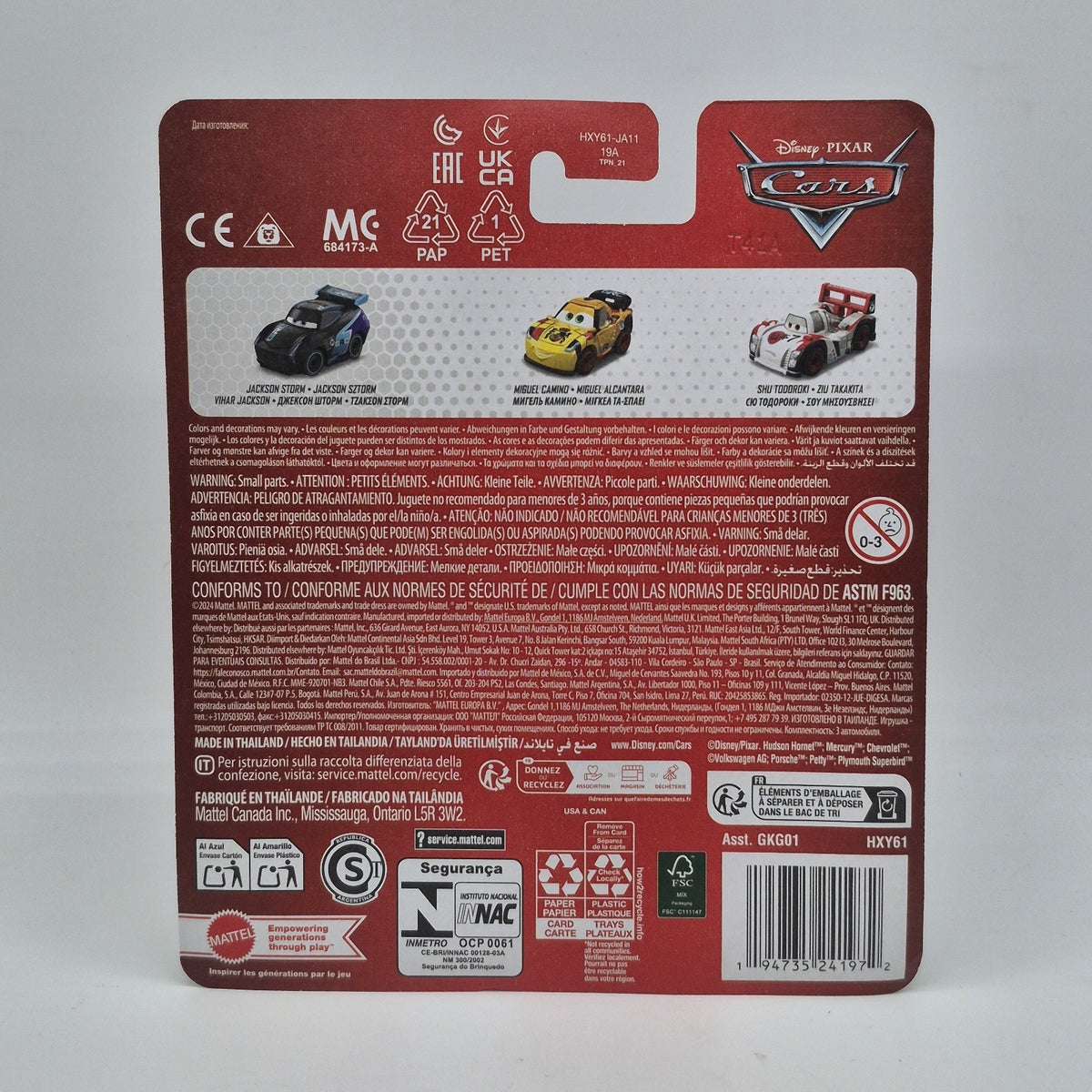 Disney Pixar Cars Mini Racers 3 Pack Global Racers Cup GRC Jackson Storm Jeff2