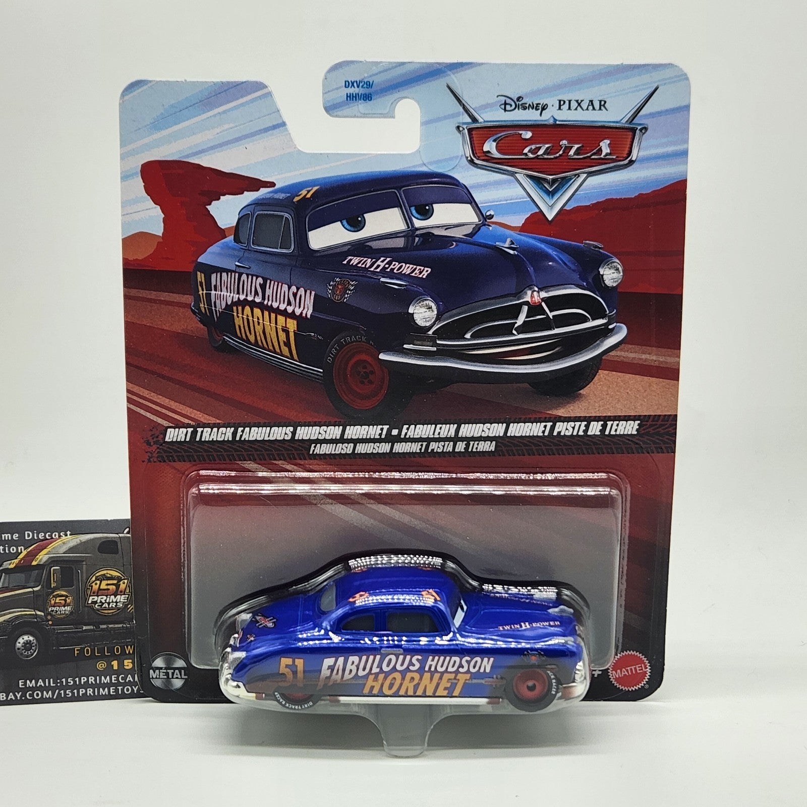 Disney Pixar Cars DIRT TRACK FABULOUS HUDSON HORNET Diecast 1:55 NEW0