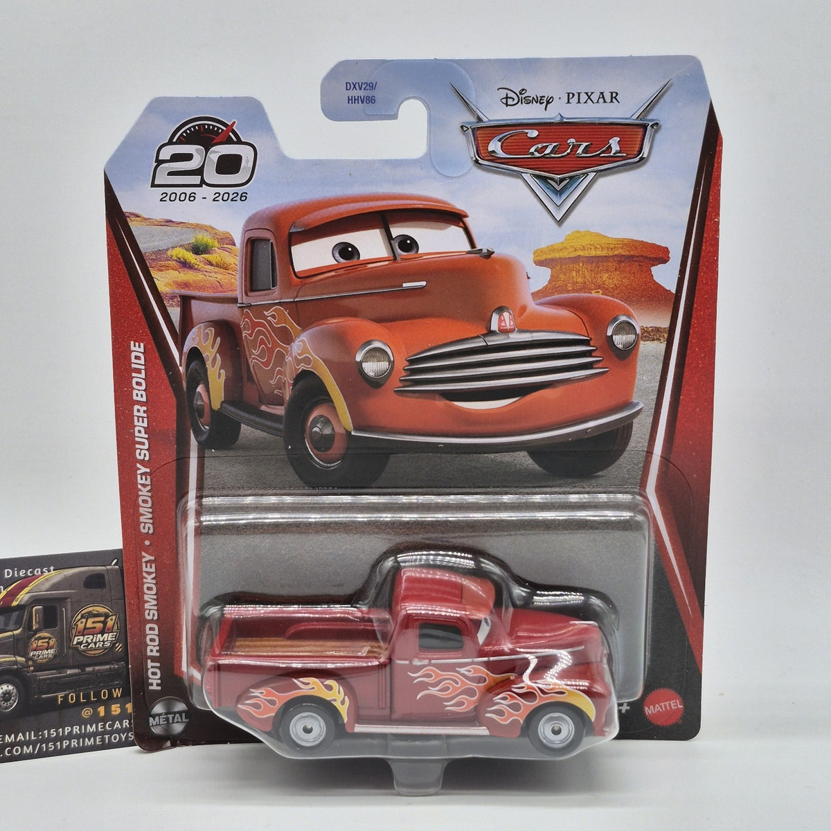 Hot Rod Smokey 2026 Disney Pixar Cars 20th Anniversary 1:55 Diecast Toy Mattel1