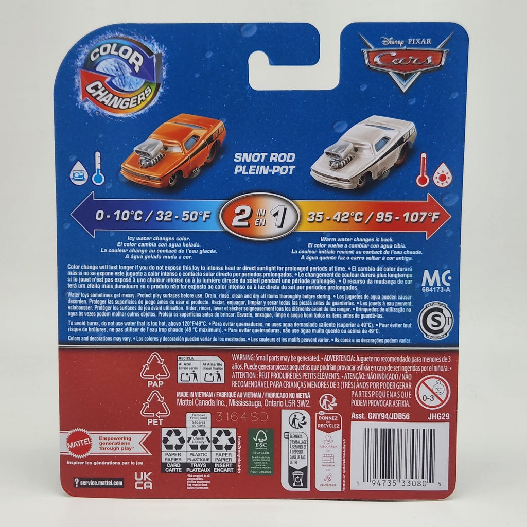 Disney Pixar Cars Color Changers SNOT ROD Diecast 1:55 Scale Collectible NEW1