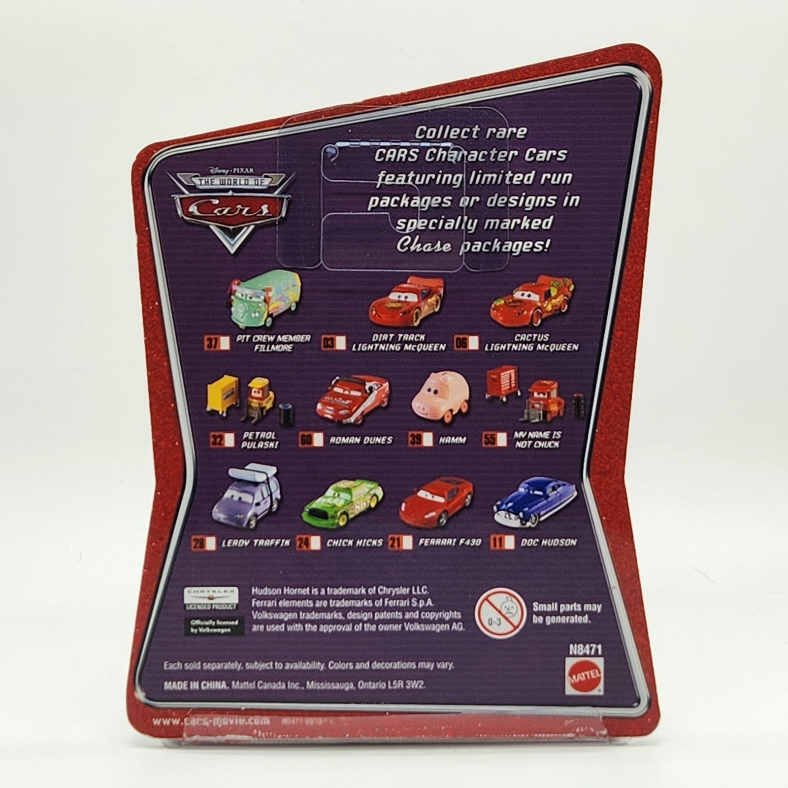 2007 Disney Pixar The World Of Cars Lightning McQueen With Bumper Stickers Chase2