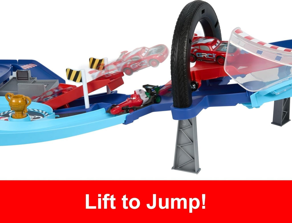 Disney Pixar Cars 2024 GRC Jumping Raceway Playset Global Racers Cup 1:55 Mattel2