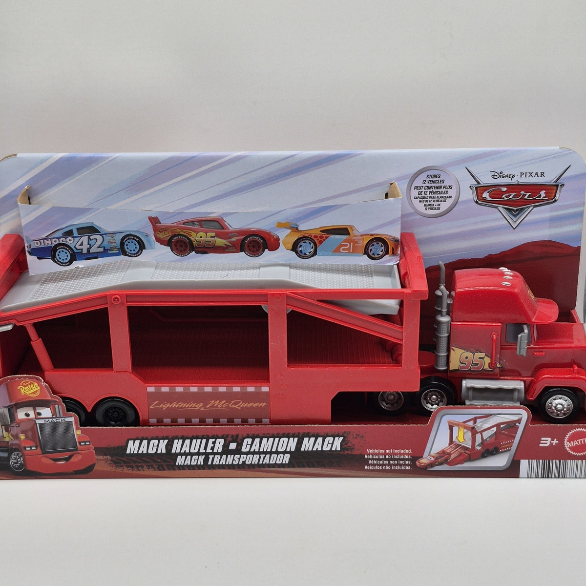 Disney Pixar Cars Mack Hauler Truck For Multiple Vehicles 12 Car Carrier 1:551