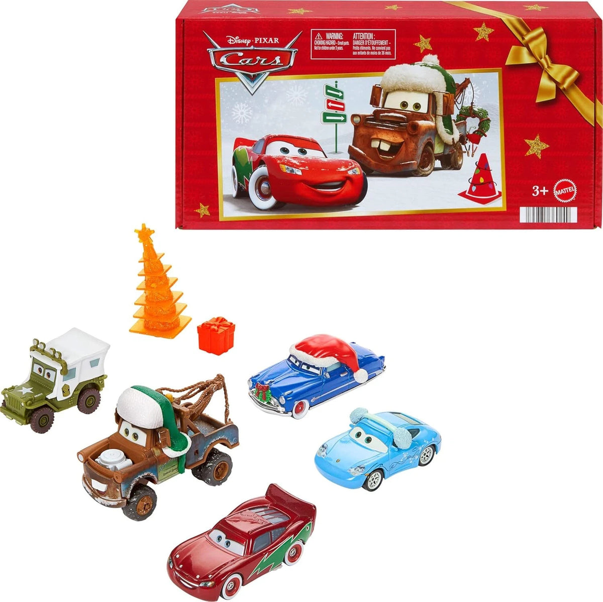 Christmas Disney Pixar Cars 5 pack Holiday Cars 1:55 Diecast Toys MATTEL0