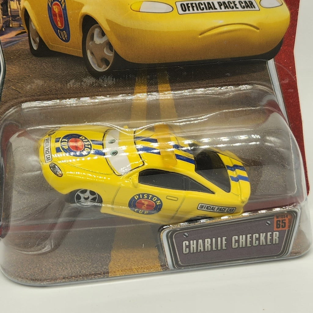 Disney Pixar Cars Charlie Checker #65 World Of Cars 2008 Piston Cup Pace Car1