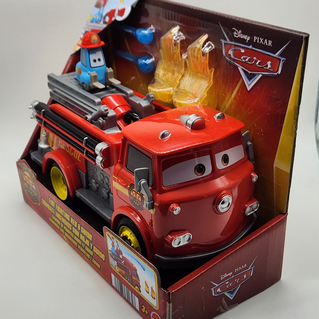 Disney Pixar Cars Radiator Springs Race & Rescue 9"  Fire Fighting Red & Guido2