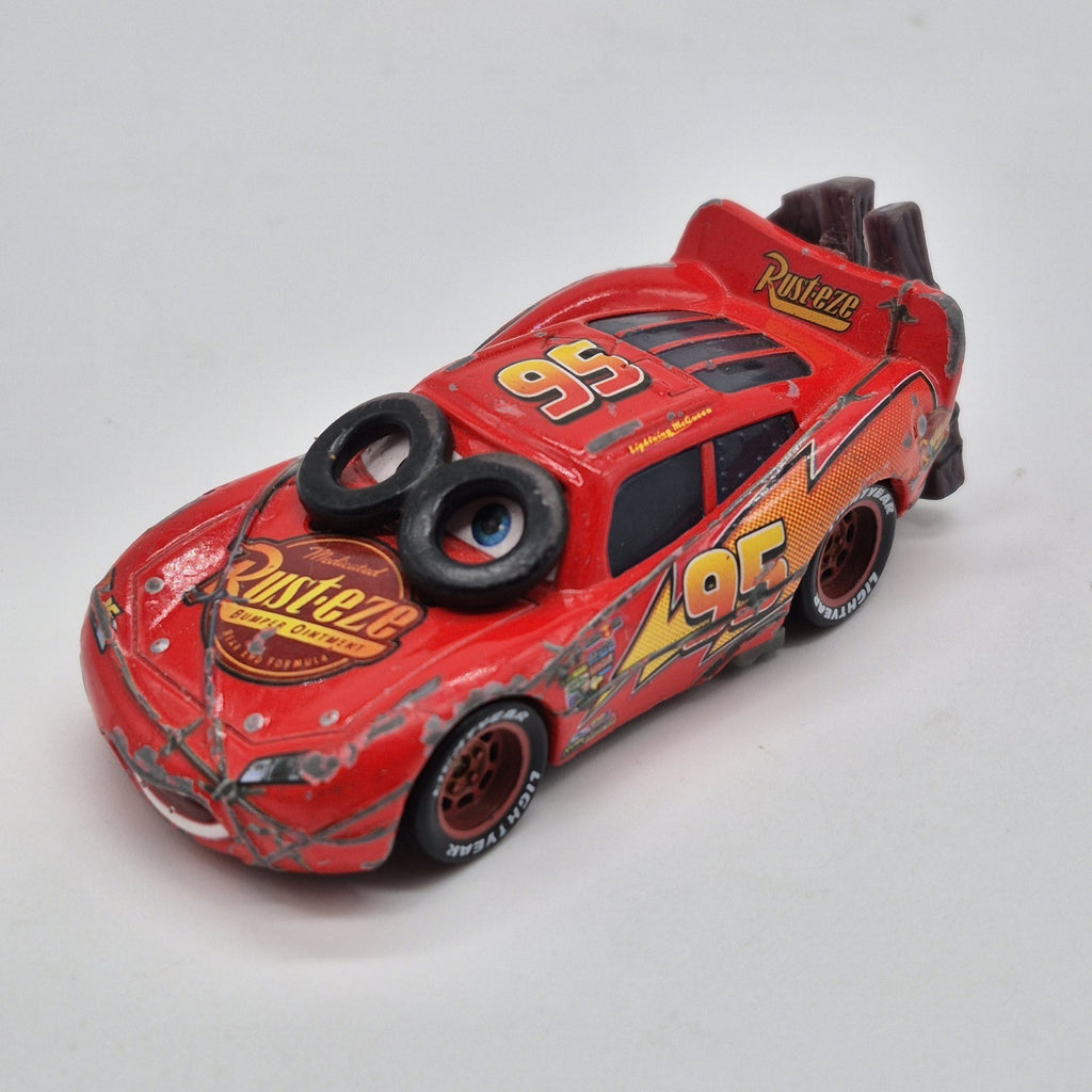 Spin Out Lightning McQueen Disney Pixar Cars 1:55 Diecast Loose Used Rough Cond.0