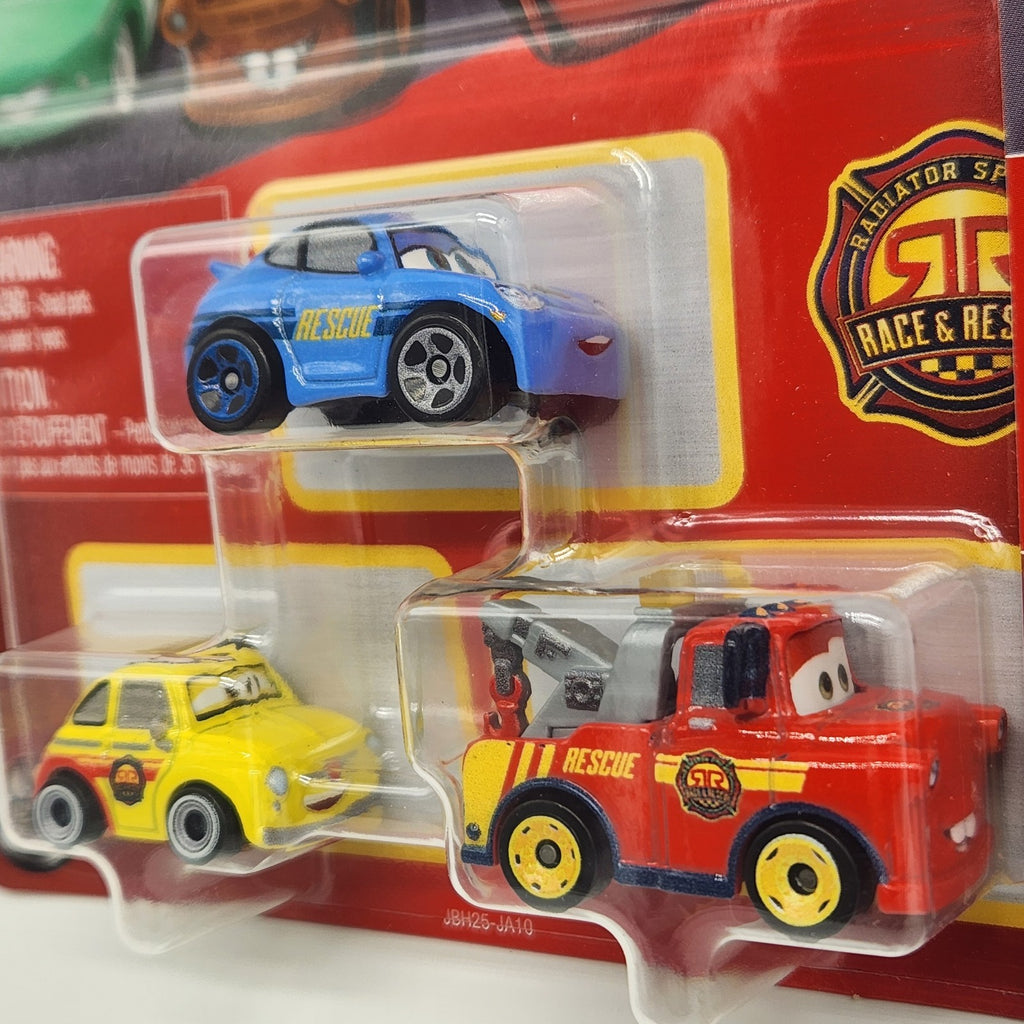 Disney Pixar Cars Mini Racers Race And Rescue Mater Sally And Luigi Diecast Cars0