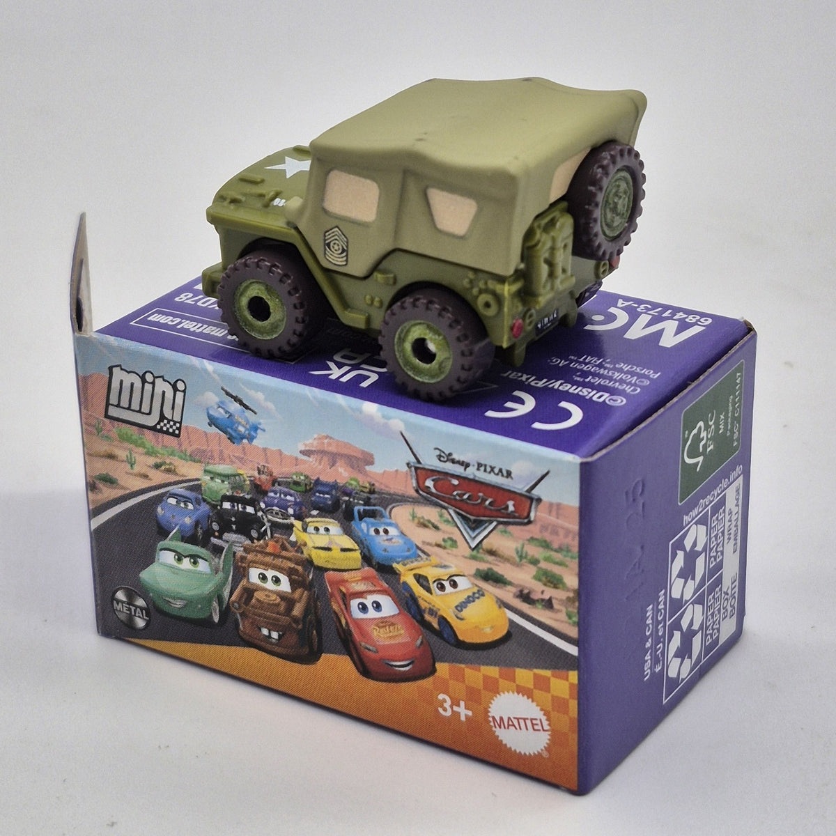 Sarge Disney Pixar Cars Mini Racer 1:87 Diecast Toy Radiator Springs Jeep1