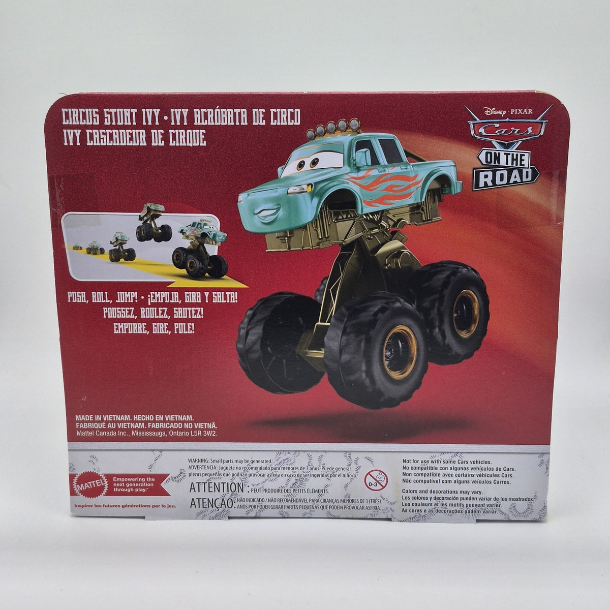 Circus Stunt Ivy 2023 Disney Pixar Cars On The Road Toy Monster Truck Mattel New3