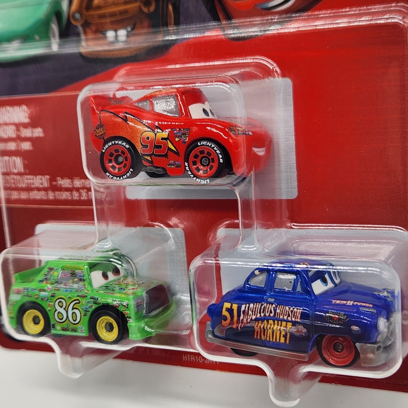 Disney Pixar Cars Mini Racers 3 Pk McQueen, Chick Hicks & Fabulous Hudson0