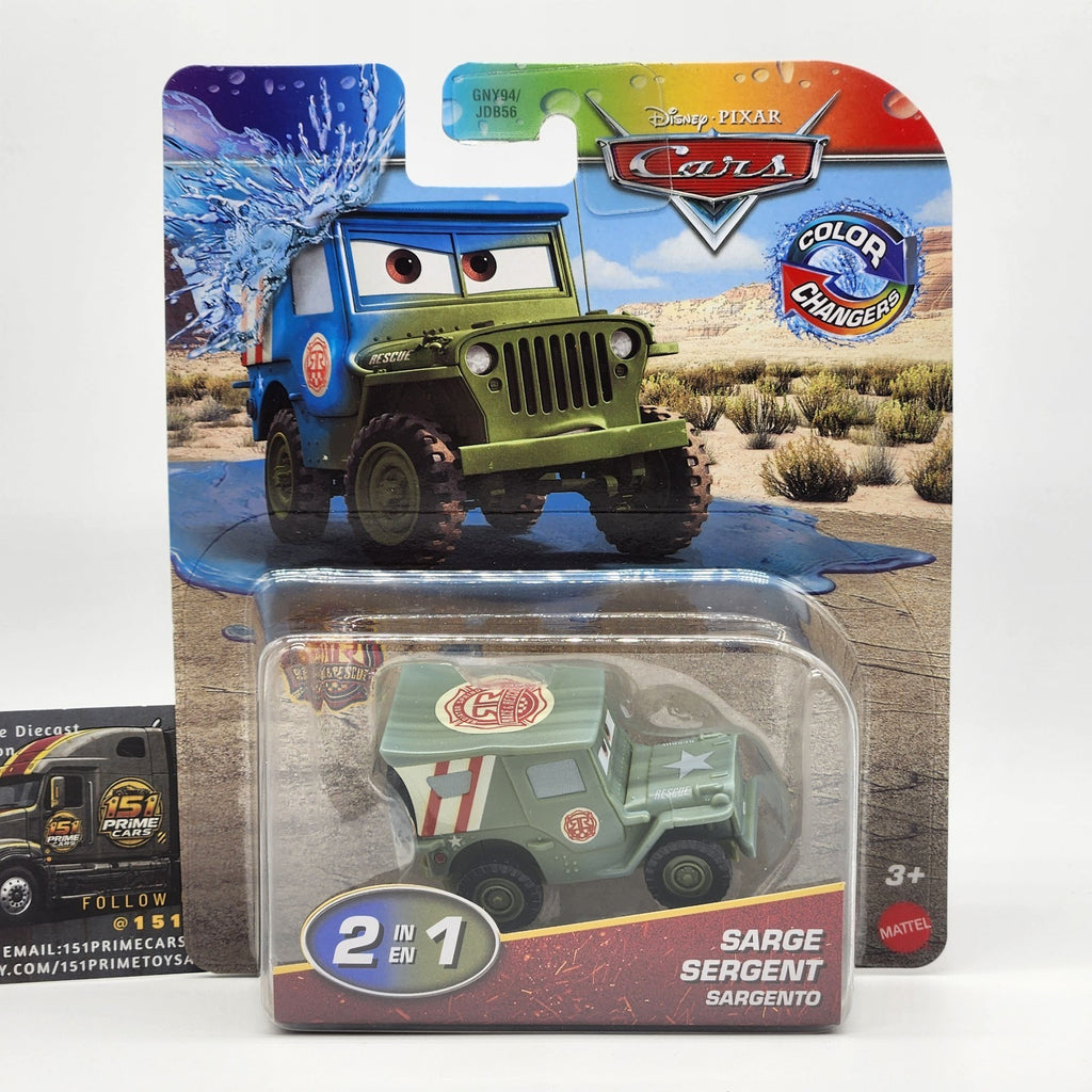 Blue And Green Sarge Color Changers Disney Pixar Cars 1:55 Mattel 2026 Toy0