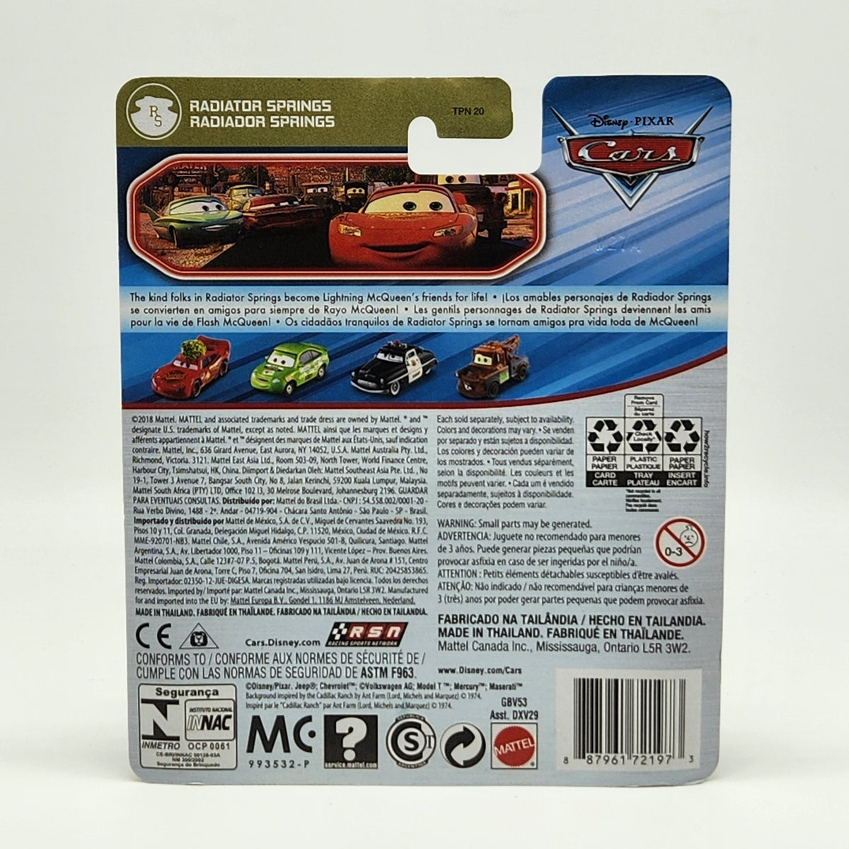2019 DISNEY PIXAR CARS ANTONIO VELOCE ECCELLENTE RADIATOR SPRINGS 1:55 Mattel2