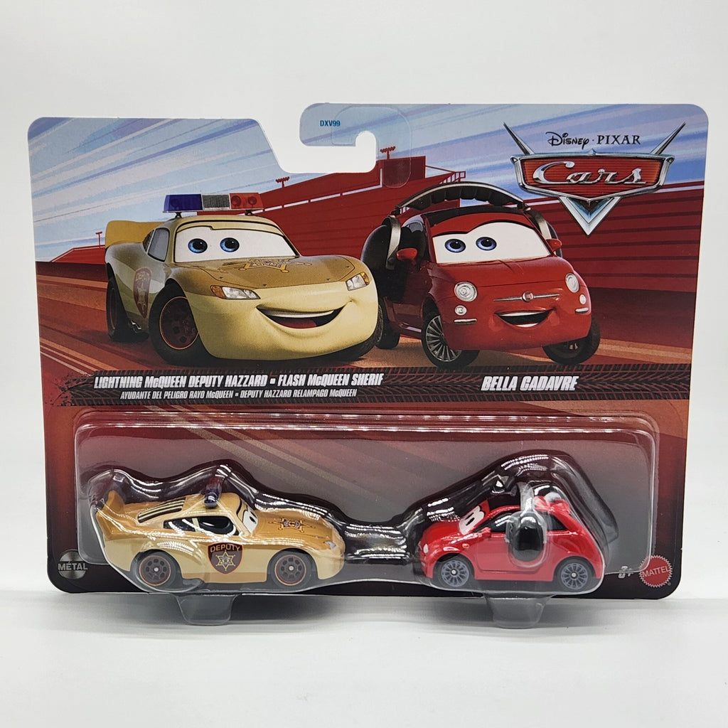 DISNEY PIXAR CARS LIGHTNING MCQUEEN DEPUTY HAZZARD BELLA CADAVRE 2026 2 PACK0