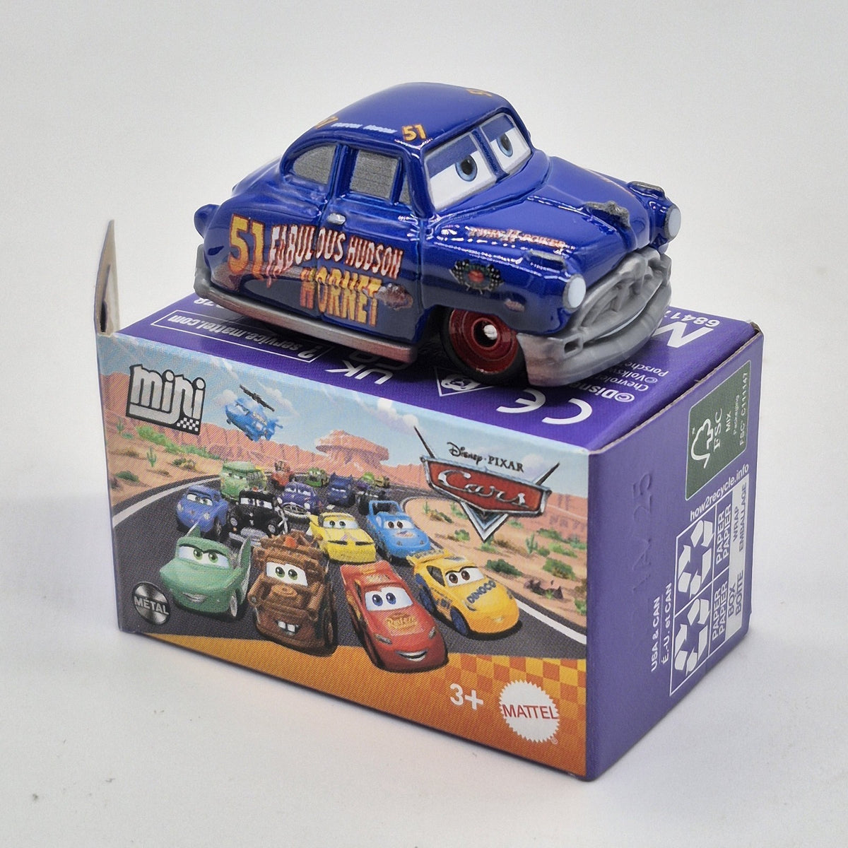 Fabulous Hudson Hornet Disney Pixar Cars Mini Racers 1:87 Diecast Toy 2025 0