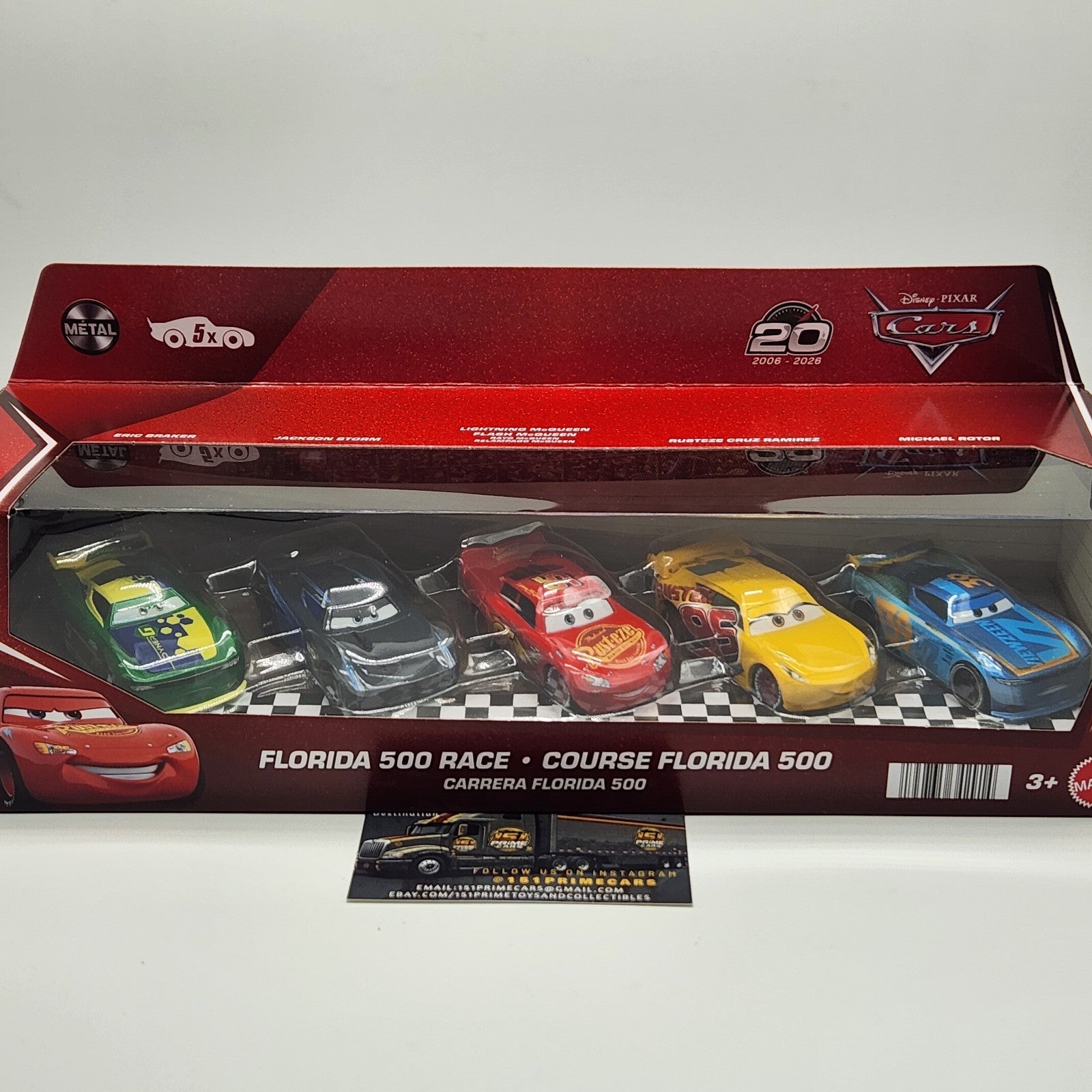 2026 Disney Pixar Cars Florida 500 Race 5 Pack 20th Anniversary 1:55 Diecast1