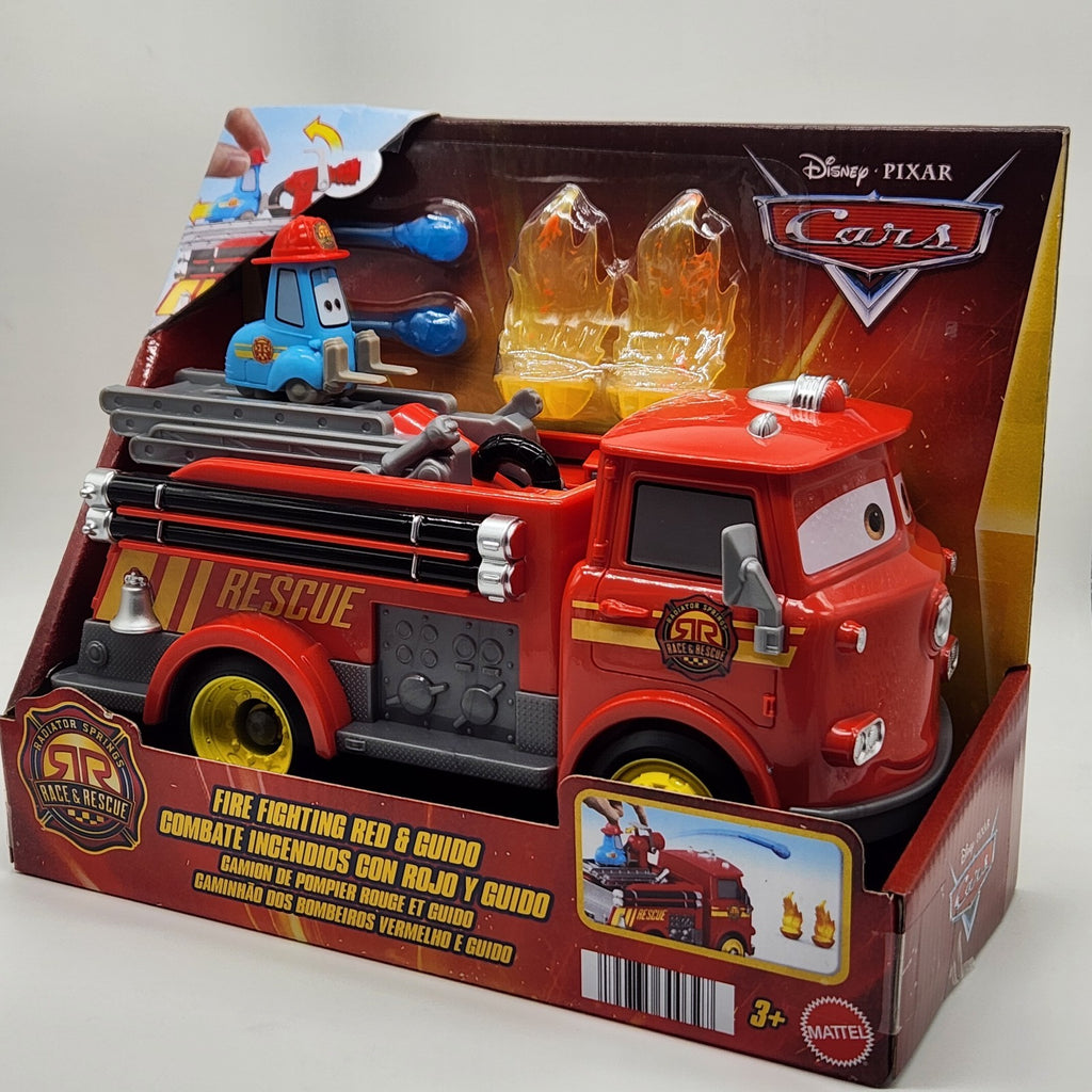 Disney Pixar Cars Radiator Springs Race & Rescue 9"  Fire Fighting Red & Guido0