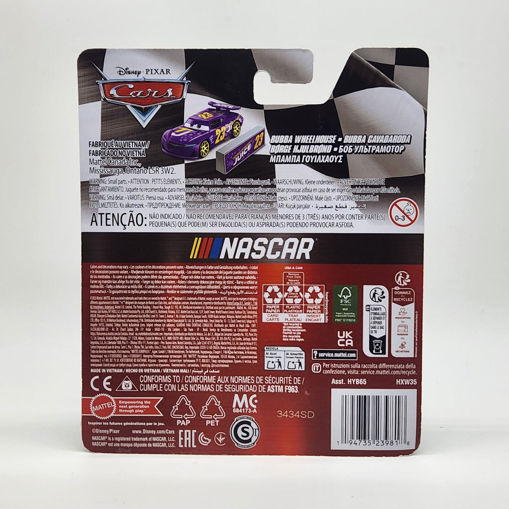 DISNEY PIXAR CARS 2024 NASCAR BUBBA WHEELHOUSE METALLIC PURPLE # 232