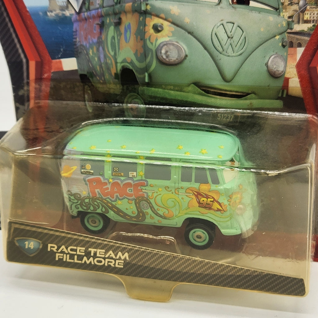 Race Team Fillmore 2010 Disney Pixar Cars 2 Diecast 1:55 Mattel Toy V28021