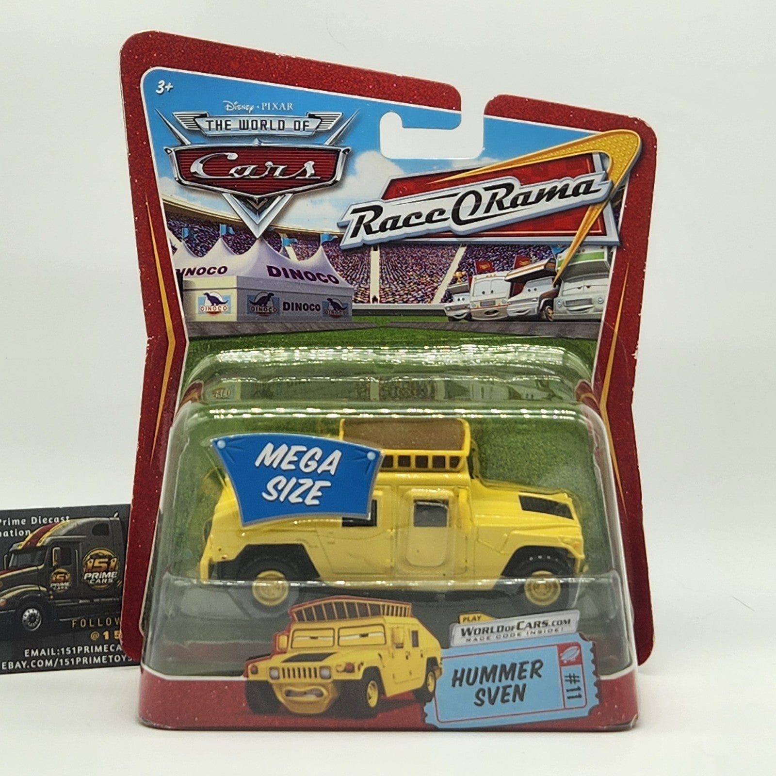 Disney Pixar The World of Cars Race O Rama Hummer Sven Mega Size Yellow HTF0