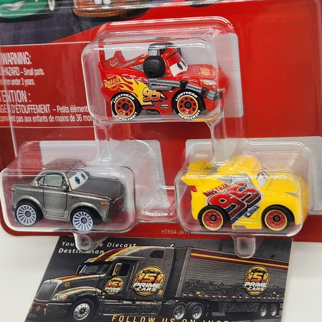 DISNEY PIXAR CARS MINI RACERS 3 PACK MCQUEEN HEADSET STERLING 2026 0