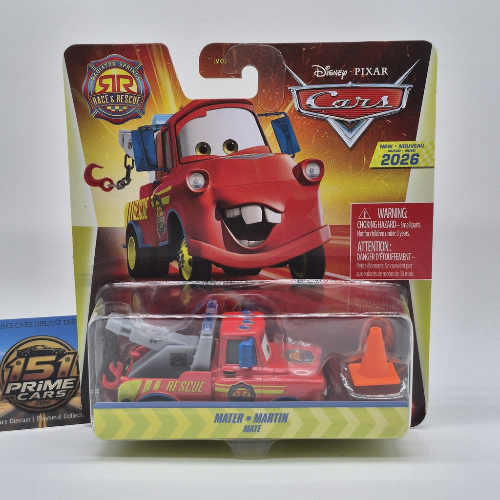2026 Disney Pixar Cars Radiator Springs Race & Rescue Mater With Cone Toy 1:55 0