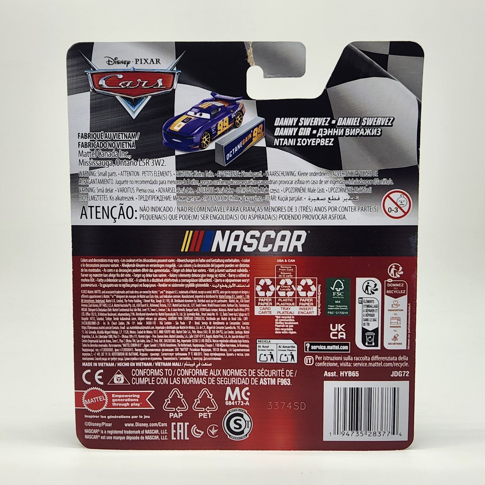 Disney Pixar Cars Nascar 2025 DANNY SWERVEZ #99 Diecast 1:552