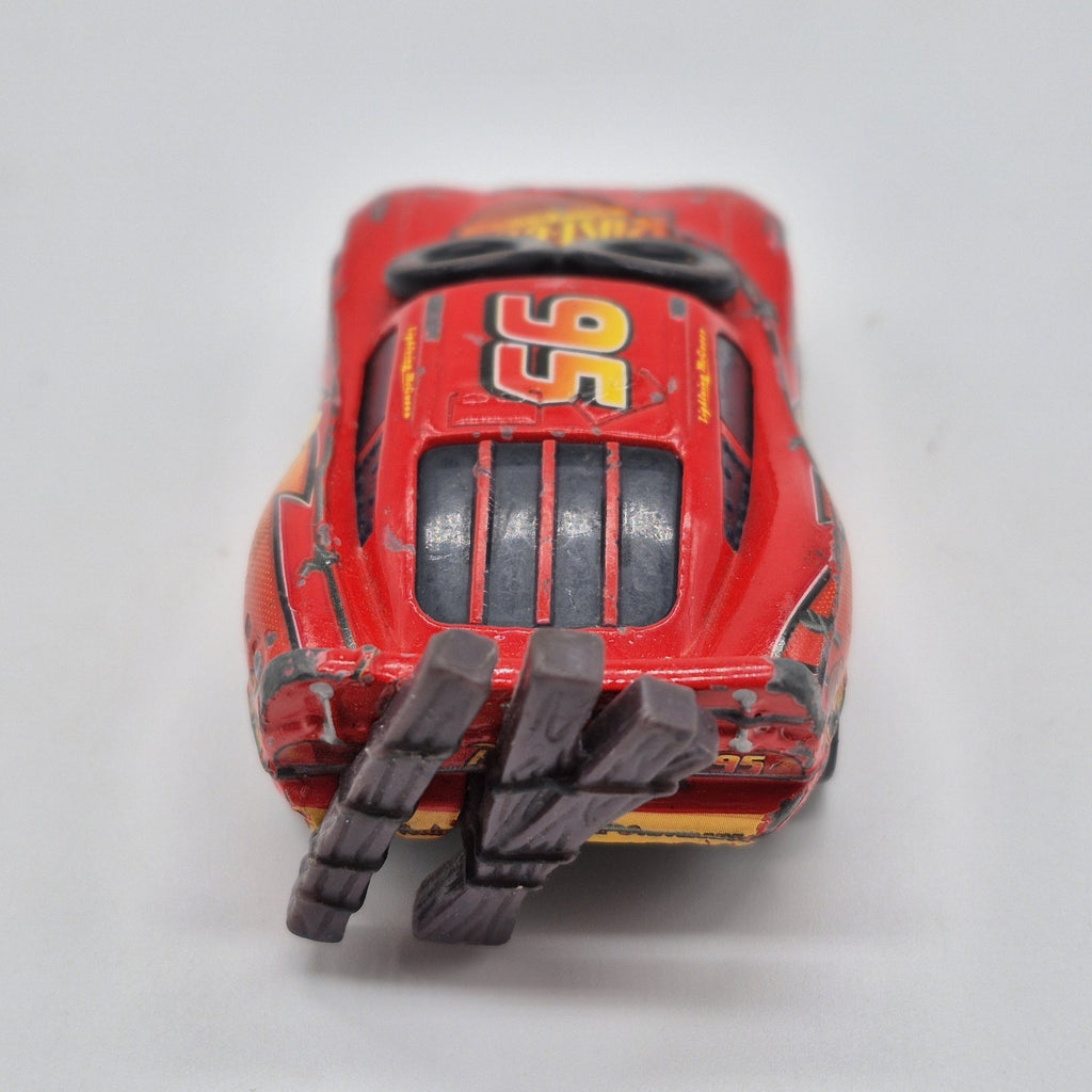 Spin Out Lightning McQueen Disney Pixar Cars 1:55 Diecast Loose Used Rough Cond.2