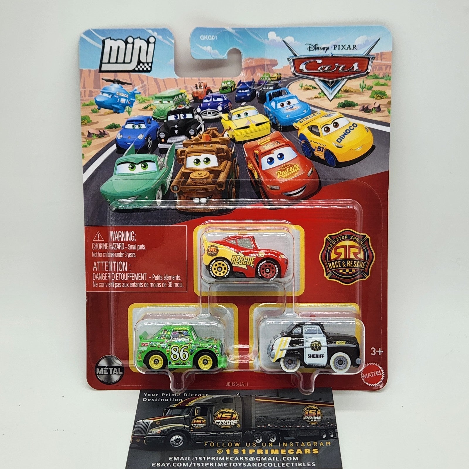 2026 Race And Rescue Disney Pixar Cars Mini Sheriff Chick Hicks And Lightning1
