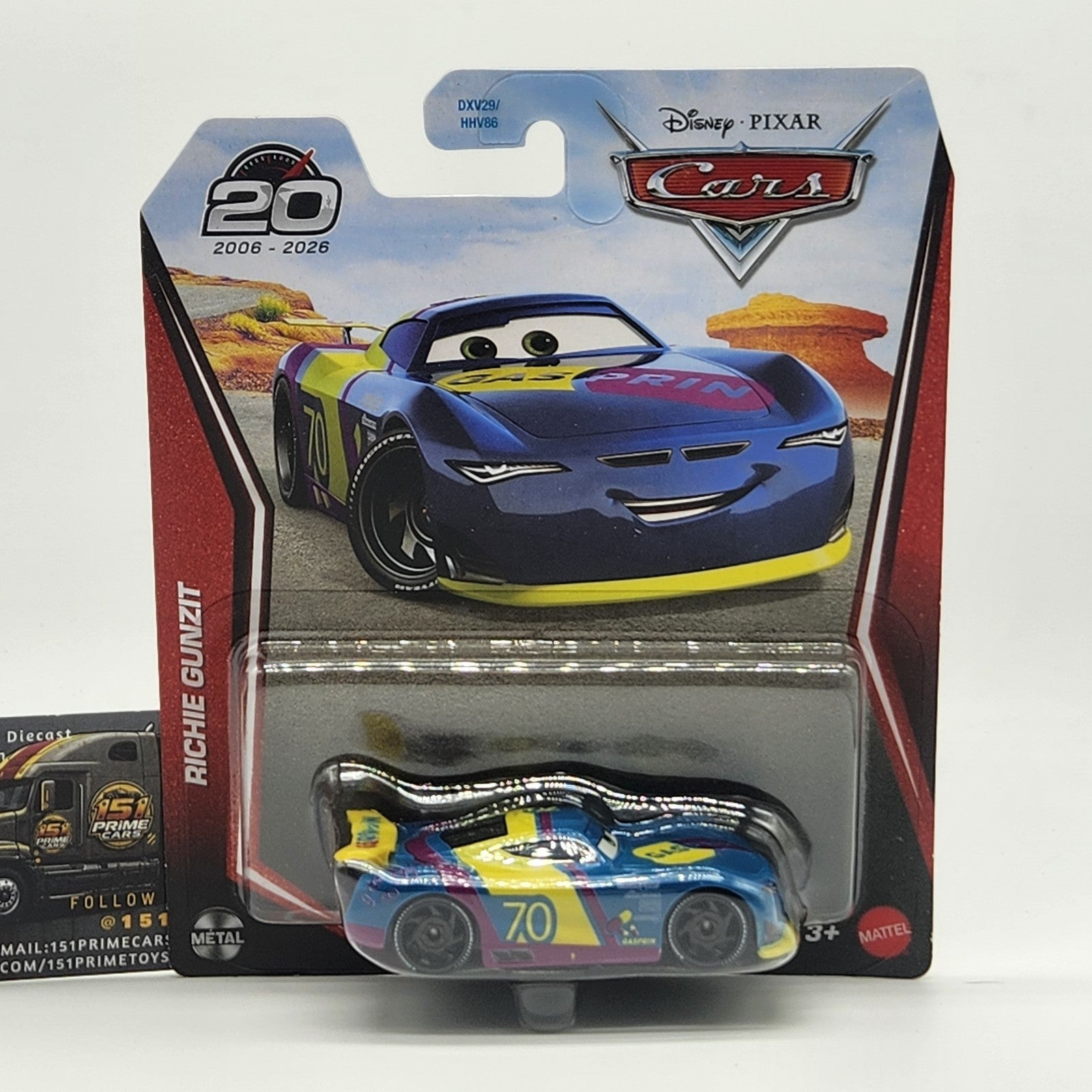 Richie Gunzit 20th Anniversary Disney Pixar Cars 2026 1:55 Mattel0