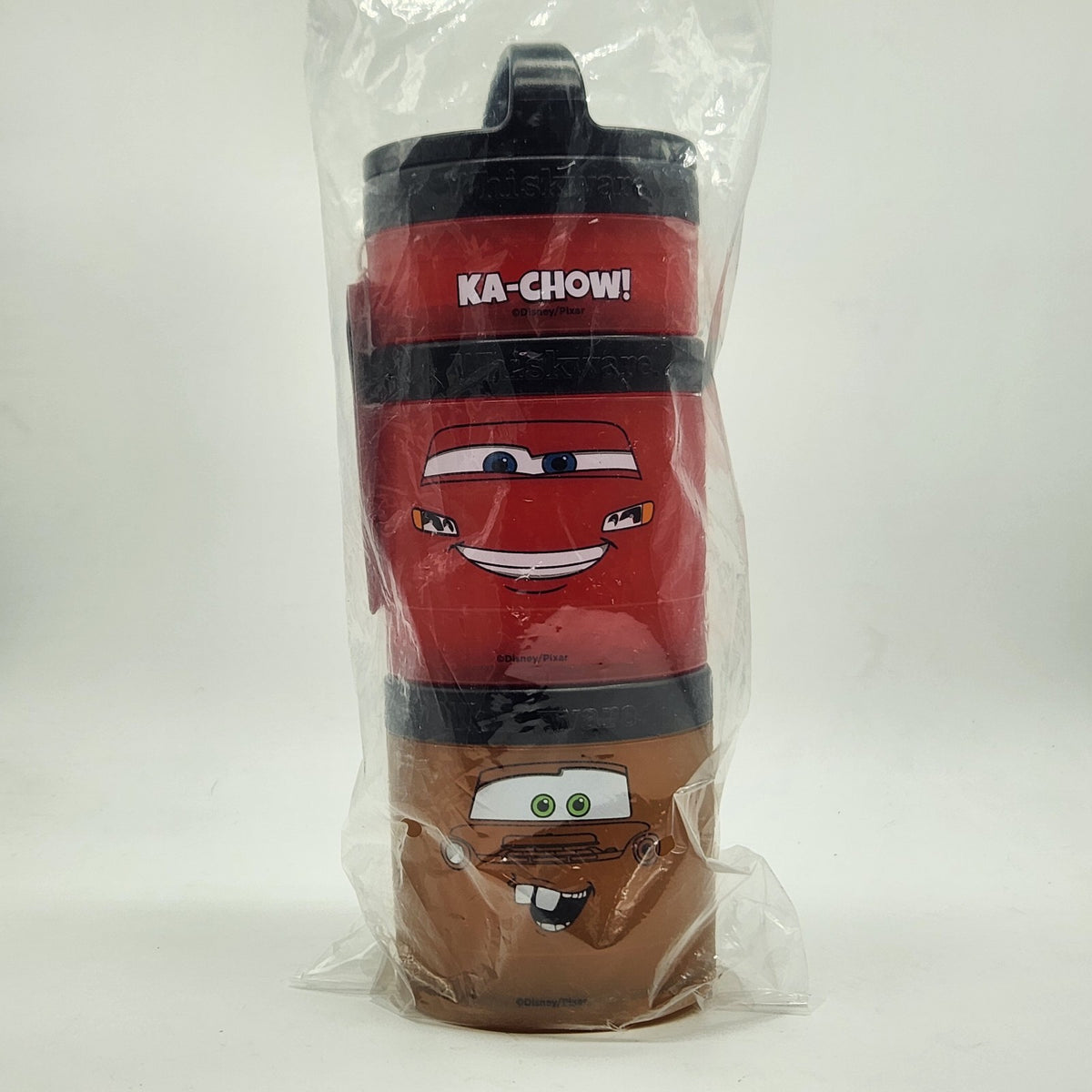 Mcqueen And Mater Whiskware Snack Pack 3 Jar And Handle Disney Pixar Cars 1