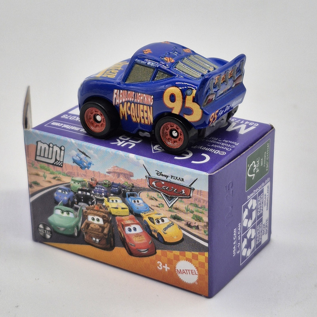 Fabulous Lightning Mcqueen Disney Pixar Cars Mini Racers 1:87 Blue Diecast 20261