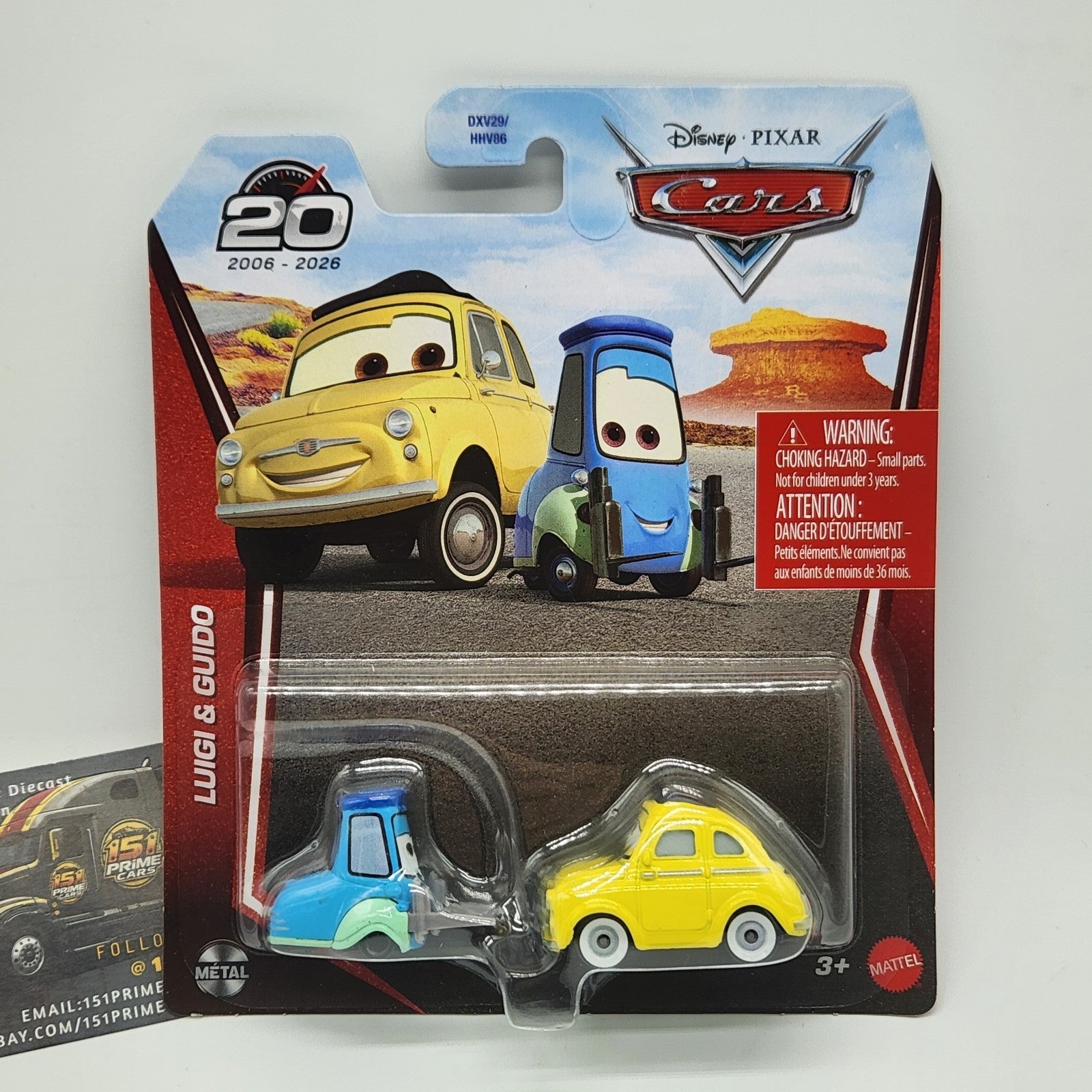 Luigi And Guido 20th Anniversary Disney Pixar Cars 1:55 New Mattel Toy Car 0