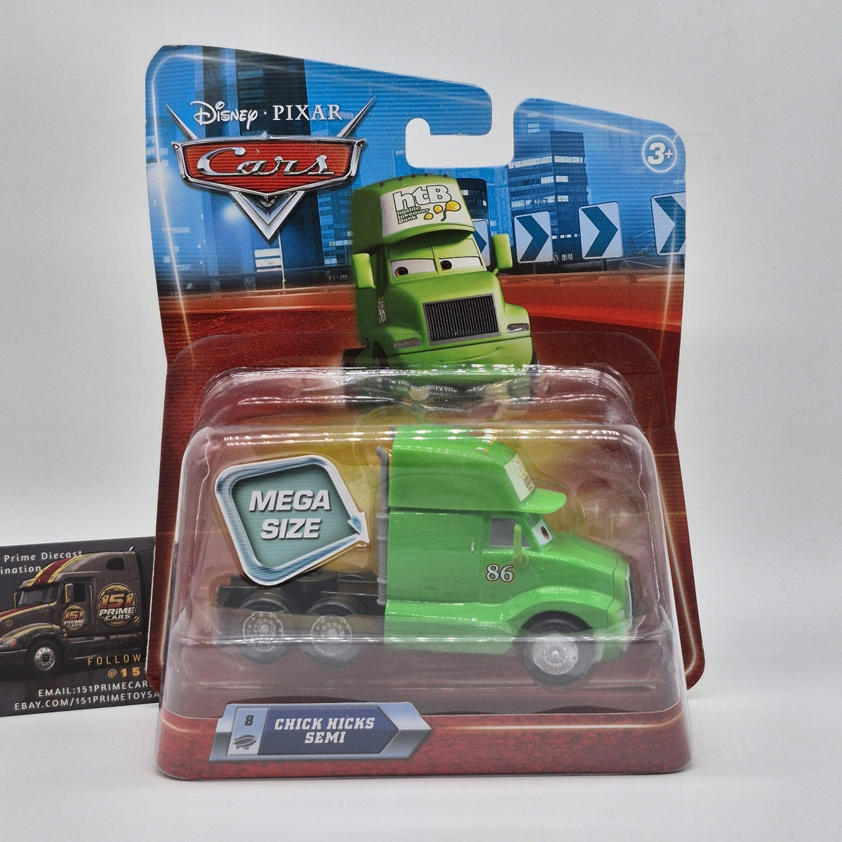 2008 Disney Pixar Cars Chick Hicks Semi Mega Size Diecast Green Truck0