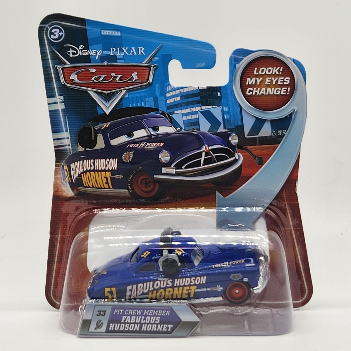 Disney Pixar Cars Pit Crew Member Fabulous Hudson Hornet With Changing Eyes #100