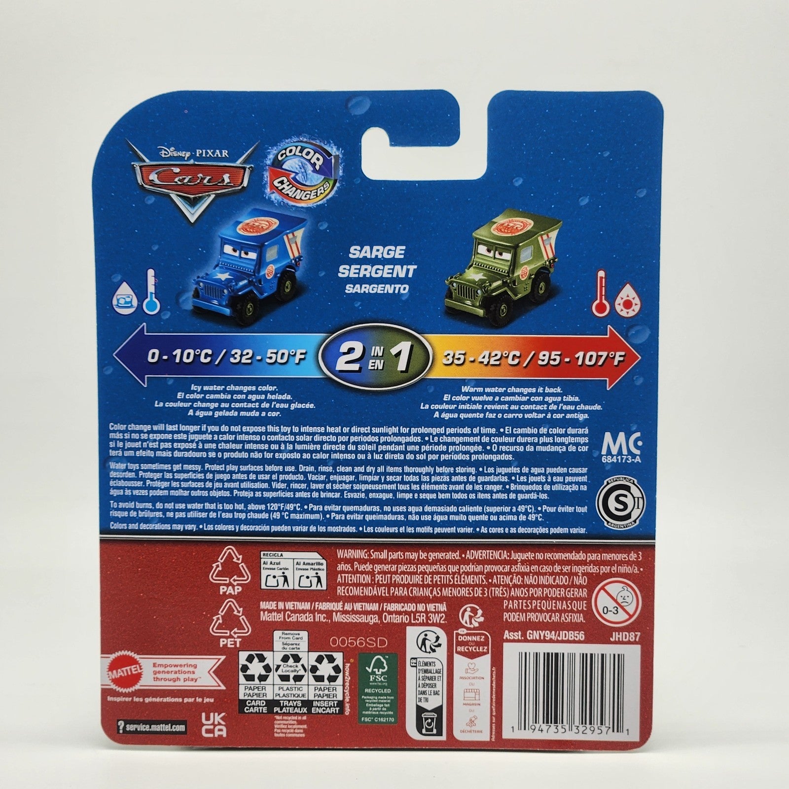 Blue And Green Sarge Color Changers Disney Pixar Cars 1:55 Mattel 2026 Toy2