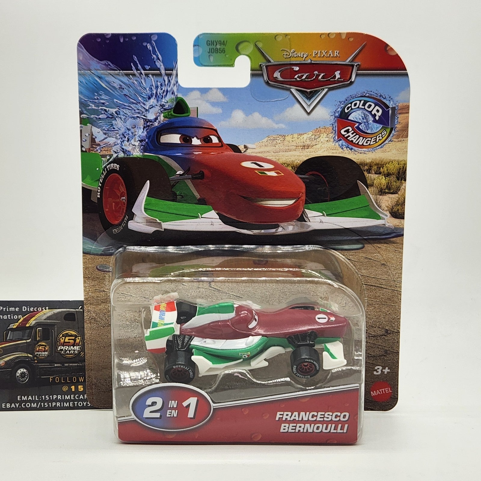 Disney Pixar Cars Color Changers Francesco Bernoulli Blue to Red JKP73 New0