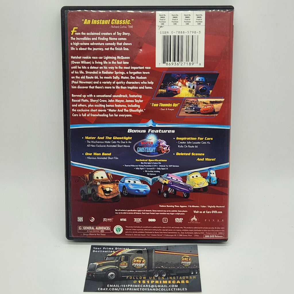 2006 Disney Pixar Cars DVD Video Widescreen Lightning Mcqueen2
