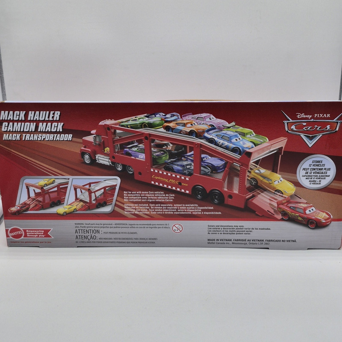 Disney Pixar Cars Mack Hauler Truck For Multiple Vehicles 12 Car Carrier 1:553
